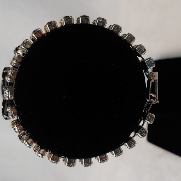 Stylish Formal Wear Rhinestone Women's Bracelet in Black Silver, 7 Inches - Picture 7 of 14